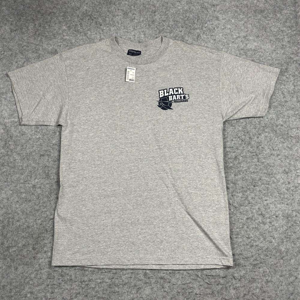 Aeropostale‎ Graphic Crewneck T Shirt Mens XL Gray Black Barts Billiards
